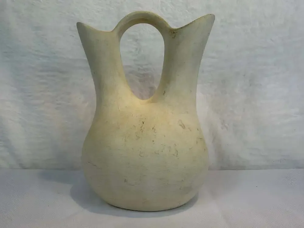 Miguel-signed wedding vase southwestern pottery desert landscape scene